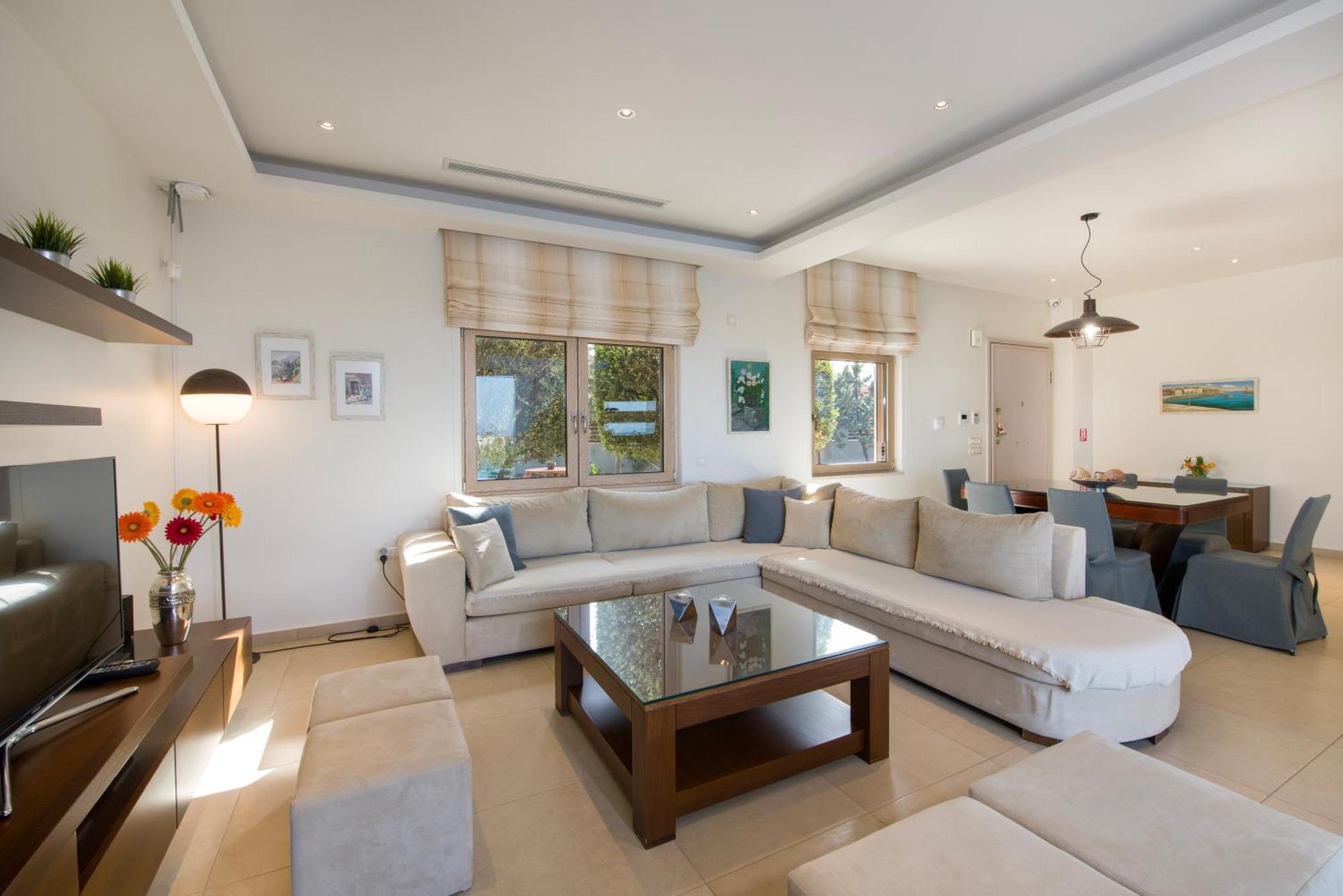 Four Seasons Private Villa - Seaview - Big Heated Pool - Gym - Sport Activities Gouves Eksteriør billede