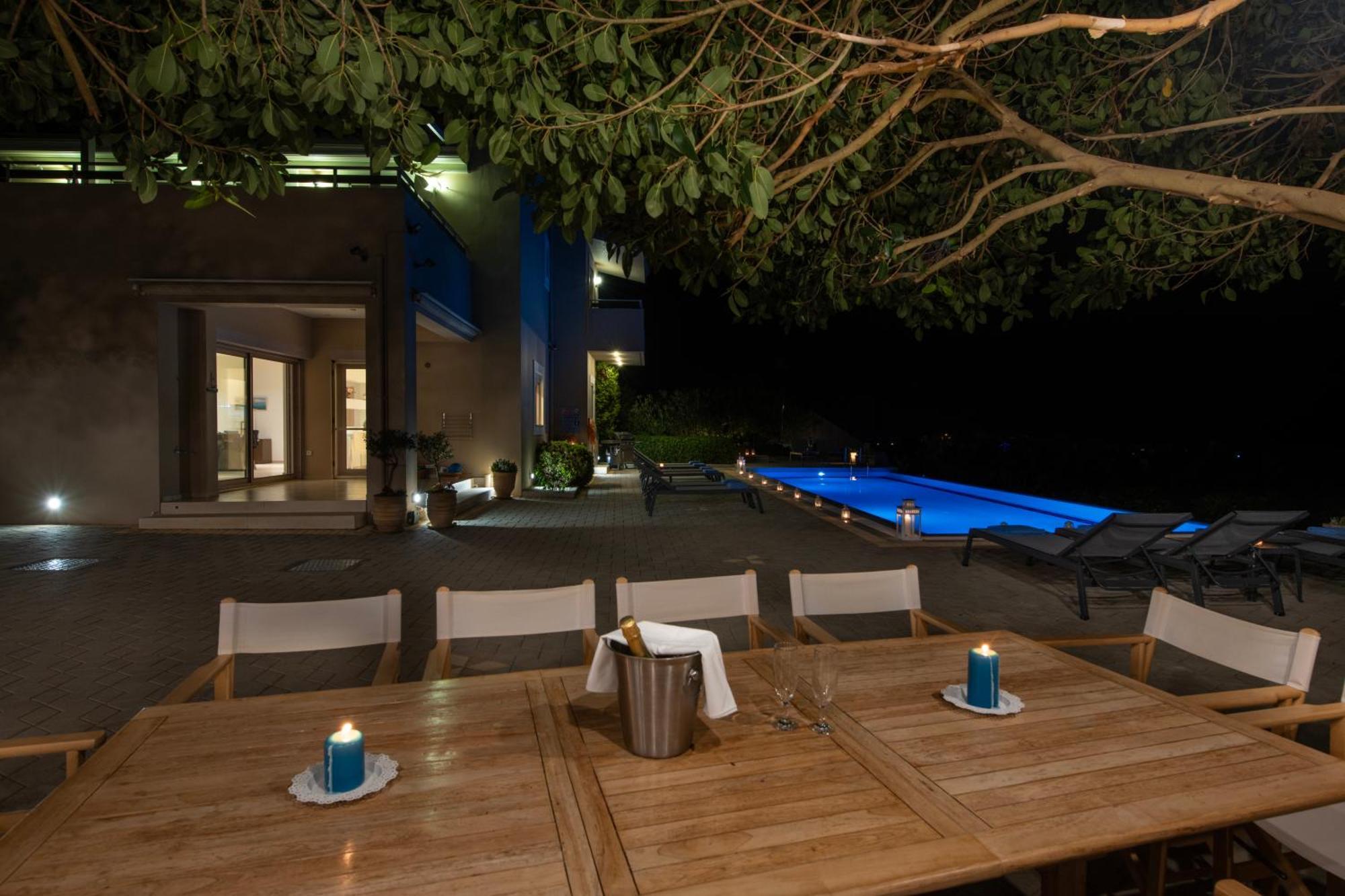 Four Seasons Private Villa - Seaview - Big Heated Pool - Gym - Sport Activities Gouves Eksteriør billede