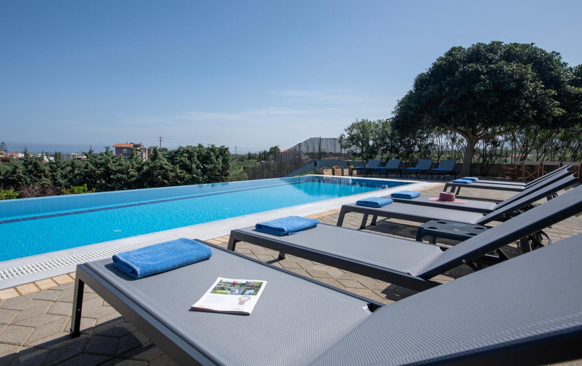 Four Seasons Private Villa - Seaview - Big Heated Pool - Gym - Sport Activities Gouves Eksteriør billede