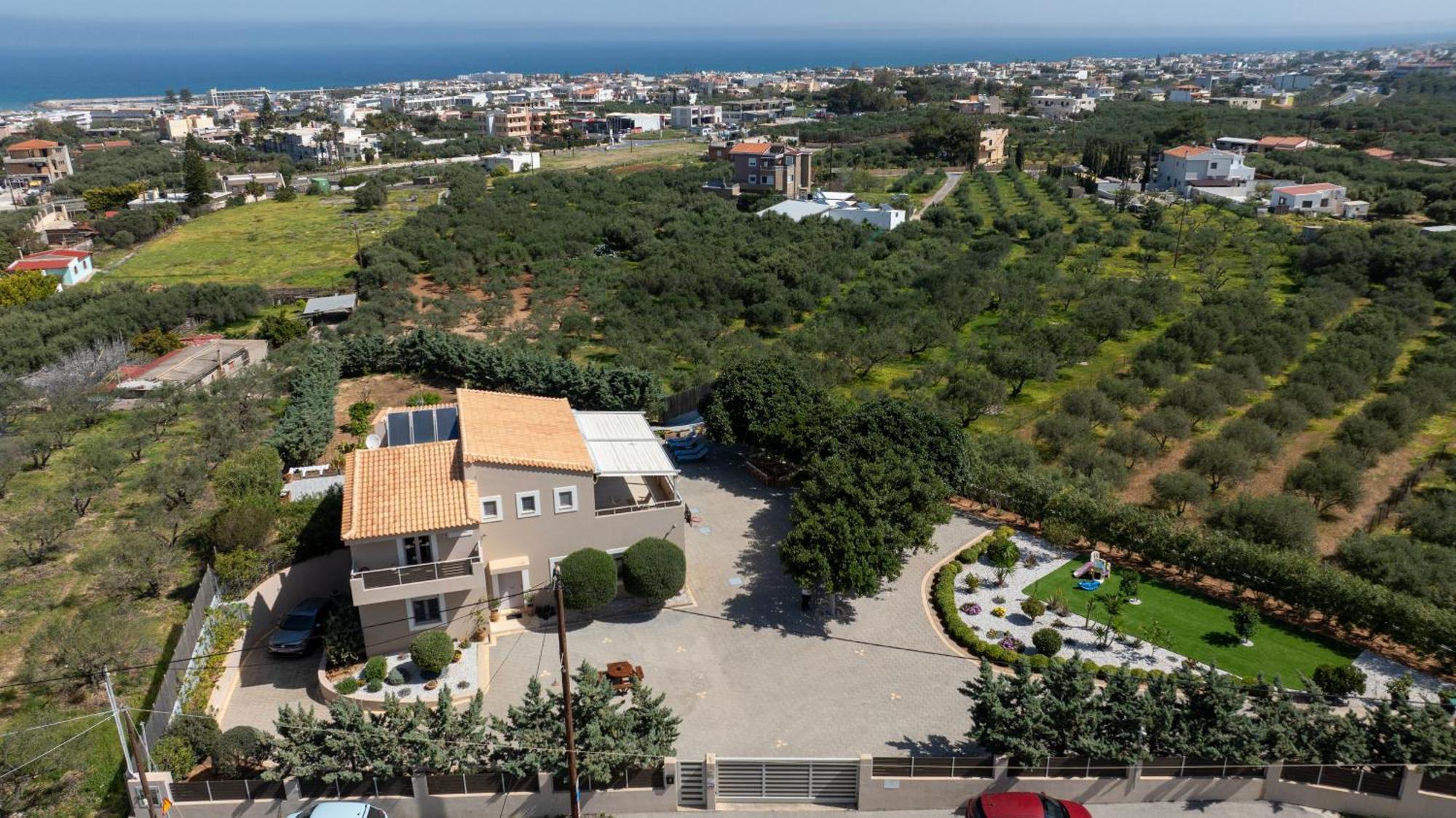 Four Seasons Private Villa - Seaview - Big Heated Pool - Gym - Sport Activities Gouves Eksteriør billede